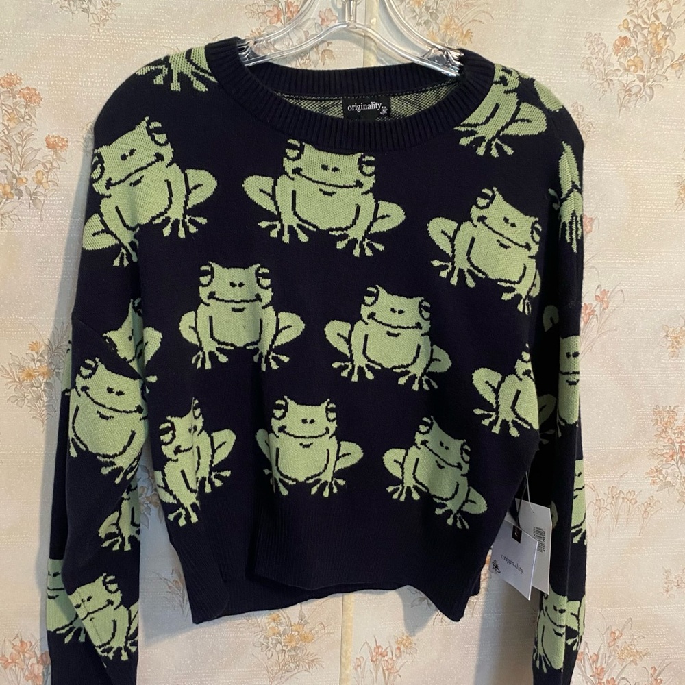 Originality Frog Pattern Sweater